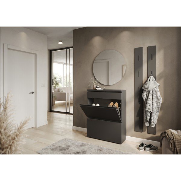 Antracytowa szafka na buty 80x107x29 cm Baldone – Germania-image-4
