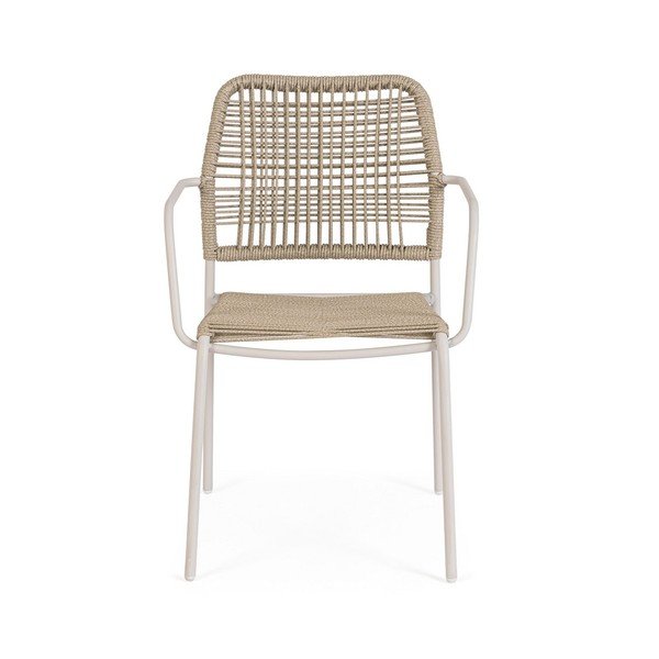 Beżowo-naturalne metalowe krzesło ogrodowe Jable – Bizzotto-image-2