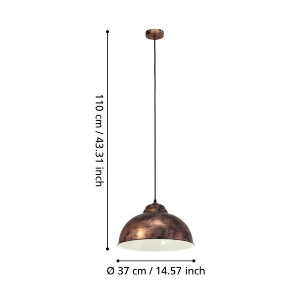 Lampa wisząca w kolorze brązu z metalowym kloszem ø 37 cm TRURO 2 – EGLO-image-2