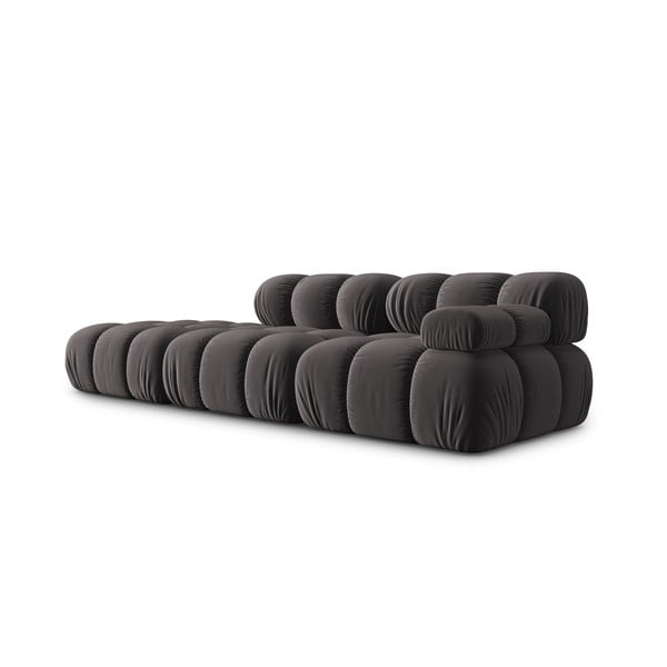 Ciemnoszara aksamitna sofa 282 cm Bellis – Micadoni Home-image-3
