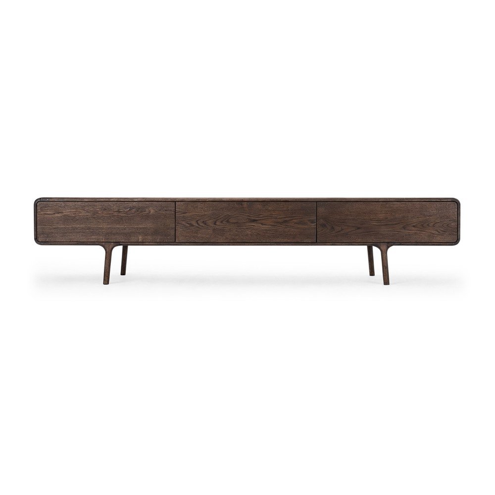 Brązowa szafka pod TV z litego drewna dębowego 220x45x45 cm Fawn – Gazzda (zdjęcie 11)