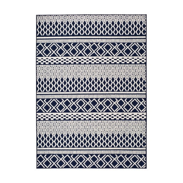 Niebiesko-biały dywan odpowiedni na zewnątrz Universal Cannes ZigZag, 150x80 cm