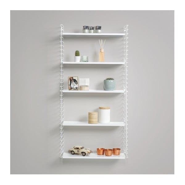 Półka 3-poziomowa z białymi elementami Metaltex Libro, dł. 70 cm-image-3