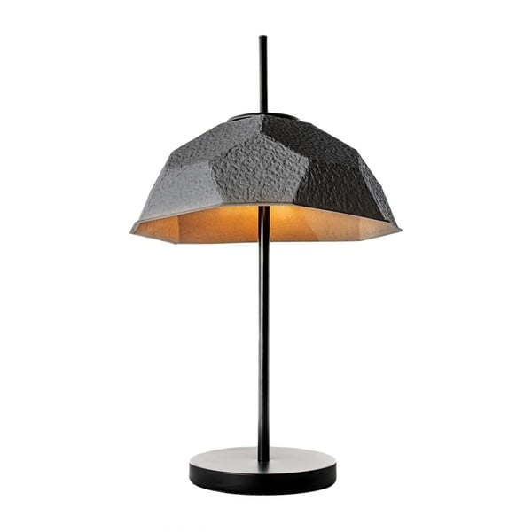 Czarna lampa stołowa z papierowym kloszem z recyklingu Design Twist Mosen