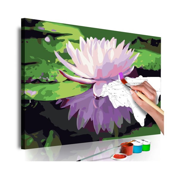 Zestaw płótna, farb i pędzli DIY Artgeist Water Lily, 60x40 cm