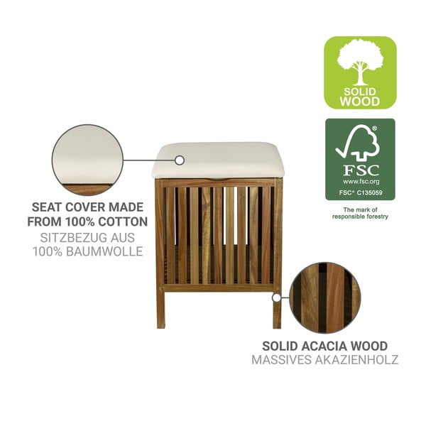 Drewniany kosz na pranie w ciemnym naturalnym kolorze 38 l Fondi – Wenko-image-2