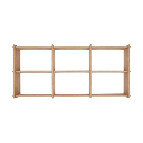Wielopoziomowa półka z litego drewna dębowego w naturalnym kolorze 37 cm Grid – OYOY Living Design