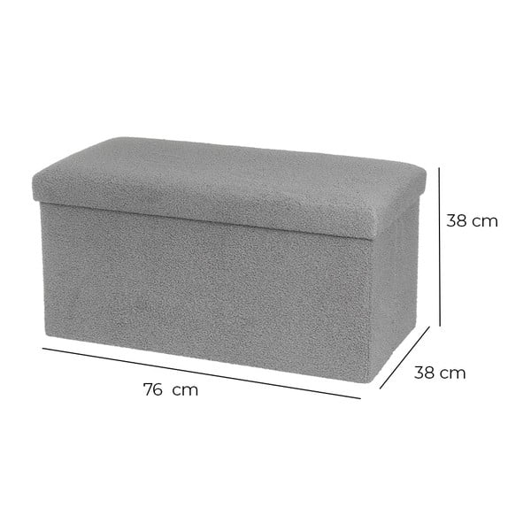Szary puf z materiału bouclé Folding – Casa Selección-image-3