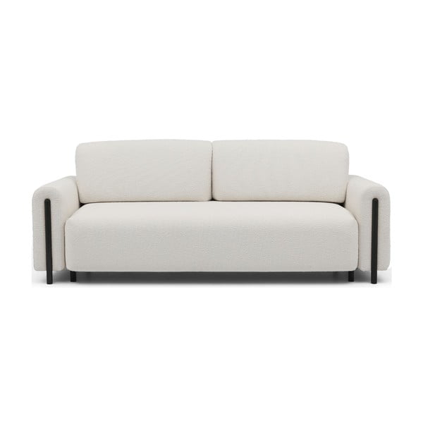 Rozkładana/ze schowkiem sofa z materiału bouclé w kolorze kości słoniowej 244 cm Arcadova – ELTAP