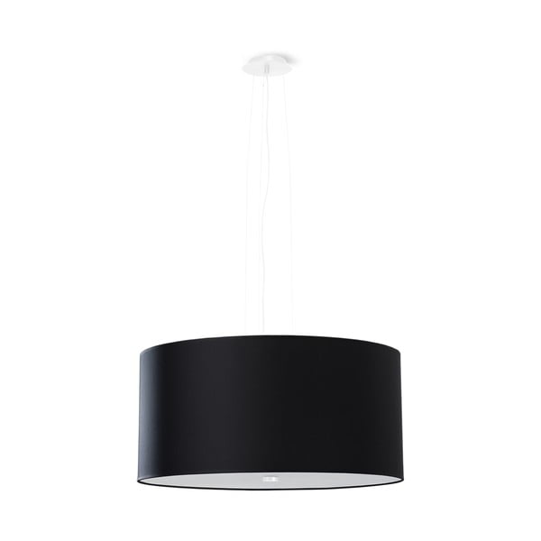 Czarna lampa wisząca z tekstylnym kloszem ø 50 cm Volta – Nice Lamps