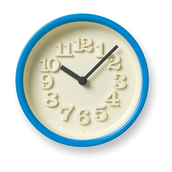 Zegar w jasnoniebieskej ramie Lemnos Clock Chiisana, ⌀ 12,2 cm