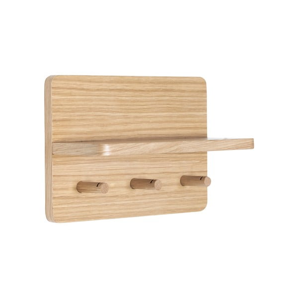 Wieszak ścienny w dekorze dębu z półką Space – Hübsch