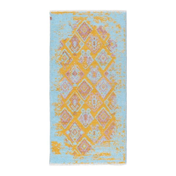 Żółto-niebieski dywan dwustronny Halimod Darina, 150x75 cm