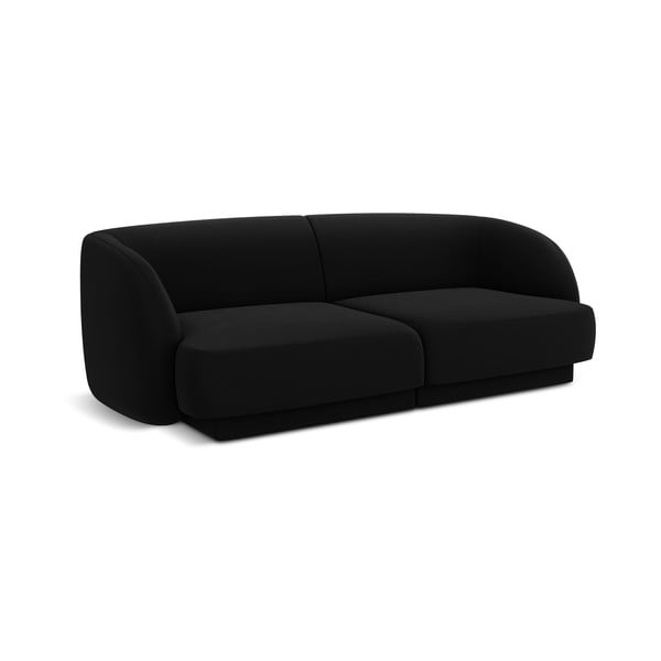 Czarna aksamitna sofa 184 cm Miley − Micadoni Home-image-1