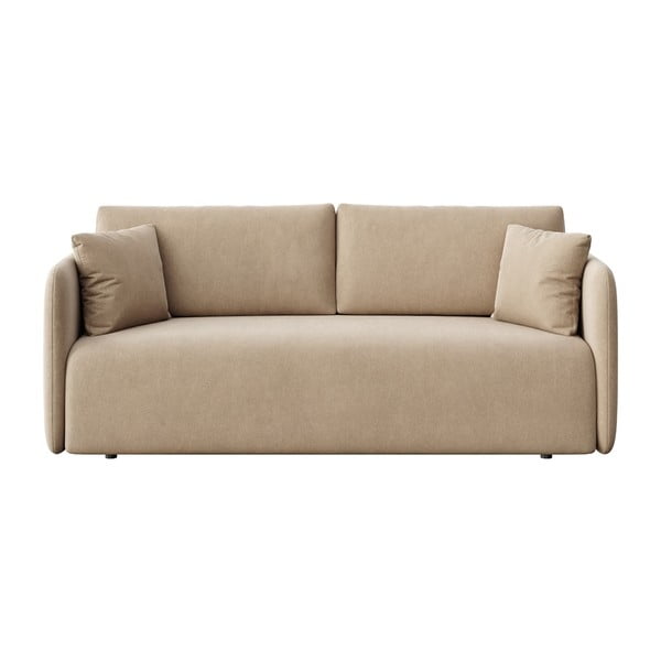 Jasnobrązowa aksamitna rozkładana sofa 220 cm Chaum – Rodier