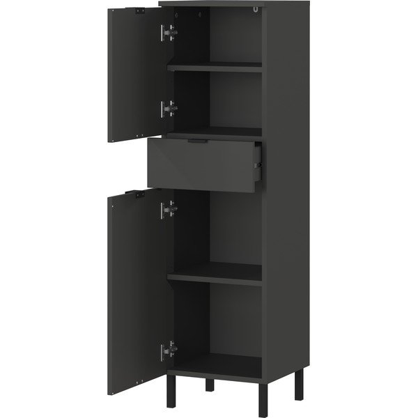 Antracytowa wysoka szafka łazienkowa 34x120 cm Arcena – Germania-image-3