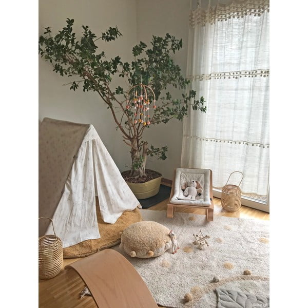 Żółto-kremowy bawełniany dywan dziecięcy tkany ręcznie odpowiedni do prania 120x160 cm Hippy Dots Honey – Lorena Canals-image-3