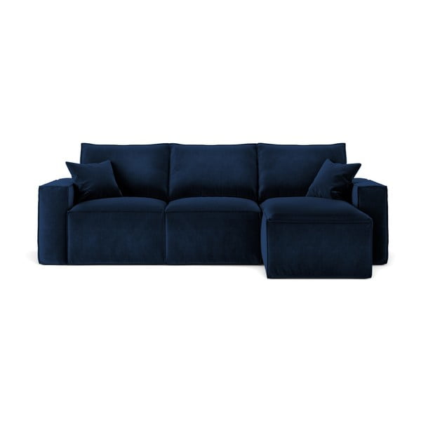 Ciemnoniebieska narożna sofa Cosmopolitan Design Florida, prawostronna