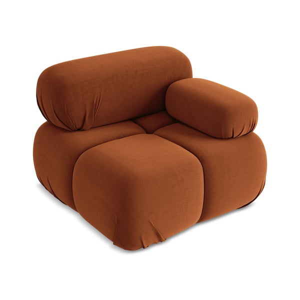 Pomarańczowy aksamitny moduł sofy (prawostronny) Lokua – Makamii-image-2