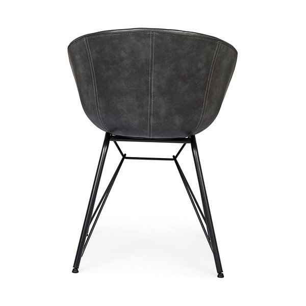 Ciemnoszare tapicerowane krzesło Warhol – Bizzotto-image-4