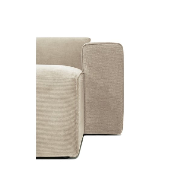 Beżowa sztruksowa sofa modułowa w kształcie litery "U" Scandic Sting, prawostronna-image-4