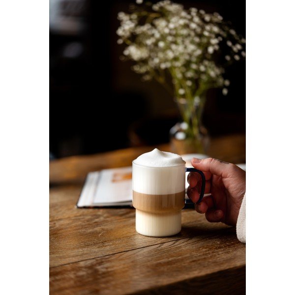 Niebieskie szklane kubki zestaw 2 szt. do cappuccino 350 ml Livio – Vialli Design-image-3