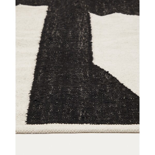 Czarno-kremowy dwustronny dywan z mieszanki juty tkany ręcznie 160x230 cm Sotty – Kave Home-image-4