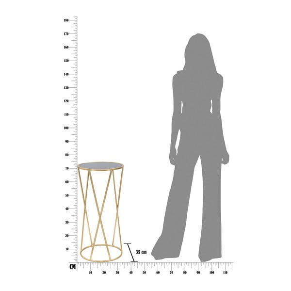 Stołek w czarno-złotym kolorze Mauro Ferretti Glam Simple, wys.75 cm-image-1