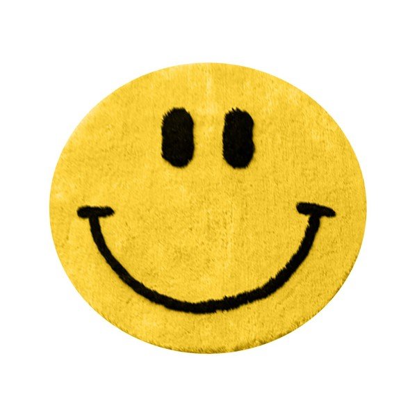 Żółty dywanik łazienkowy ø 90 cm Yellow Smile – Foutastic
