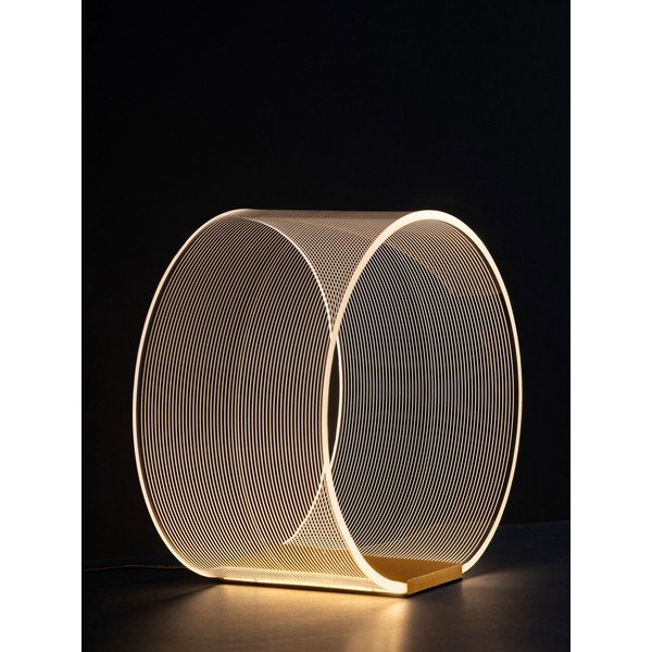 Aluminiowa lampa stołowa LED ze ściemniaczem w kolorze złota z kloszem ze szkła akrylowego (wysokość 28 cm) Valentin – Nova Luce-image-4
