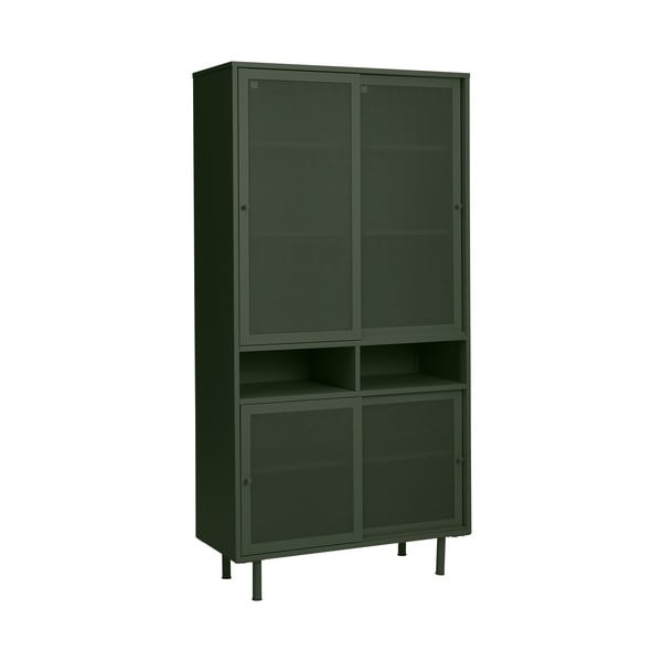 Ciemnozielona metalowa szafka z drzwiami przesuwnymi 90x180x40 cm Veep – Unique Furniture-image-2