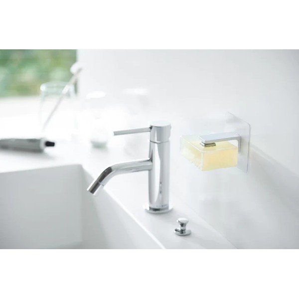 Biała samoprzylepna plastikowa magnetyczna mydelniczka Film Hook – YAMAZAKI-image-2