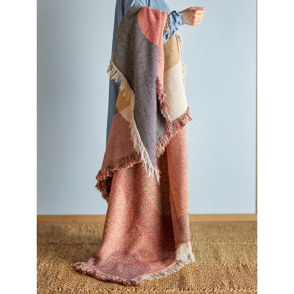 Brązowy koc z bawełny z recyklingu 130x160 cm Arni – Bloomingville-image-1
