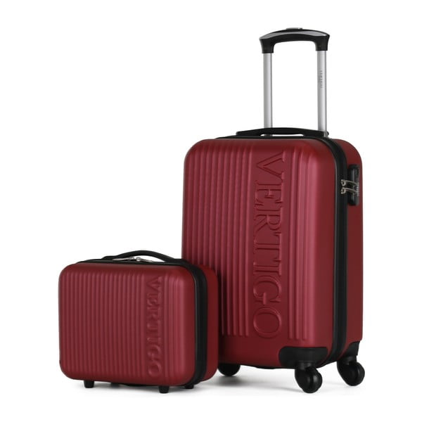 Zestaw 2 bordowych walizek na kółkach VERTIGO Valises Cabine & Vanity Case