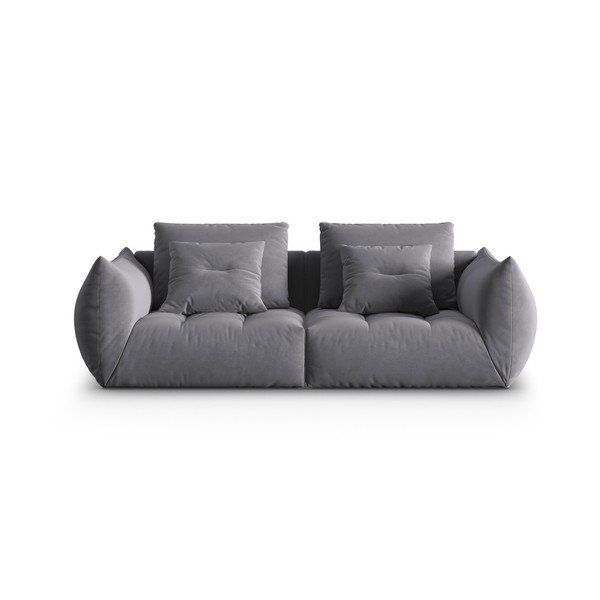 Ciemnoszara aksamitna sofa 232 cm Bloom – Micadoni 