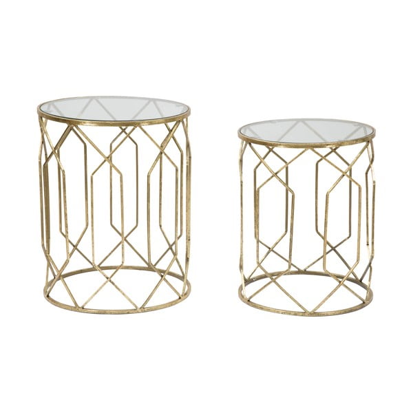 Okrągłe stoliki ze szklanym blatem zestaw 2 szt. ø 42 cm Tunisi – Mauro Ferretti