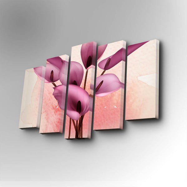 Obraz wieloczęściowy Pink Flower, 82x50 cm
