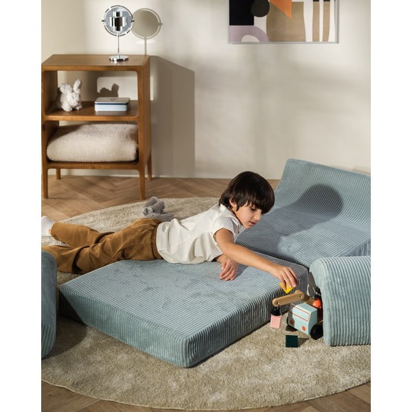 Miętowy sztruksowy fotel dziecięcy Flipster – Wigiwama-image-4