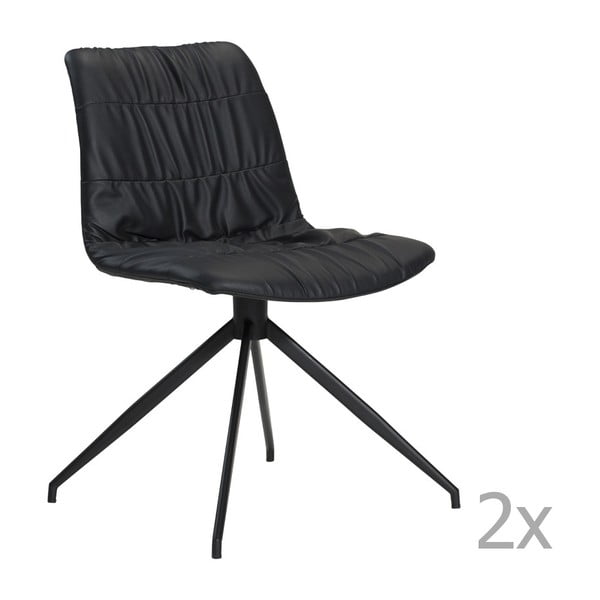 Zestaw 2 czarnych krzeseł DAN– FORM Dazz