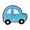 Niebiesko-czerwona dziecięca poduszka z motywem samochodu Catherine Lansfield, 42x30 cm