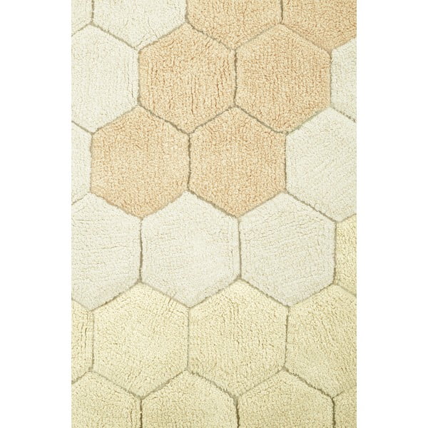 Bawełniany okrągły dywan w kolorze ochry ręcznie tkany odpowiedni do prania ø 140 cm Honeycomb Golden – Lorena Canals-image-4