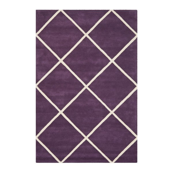 Fioletowy dywan wełniany Safavieh Eliza Violet, 182x121 cm