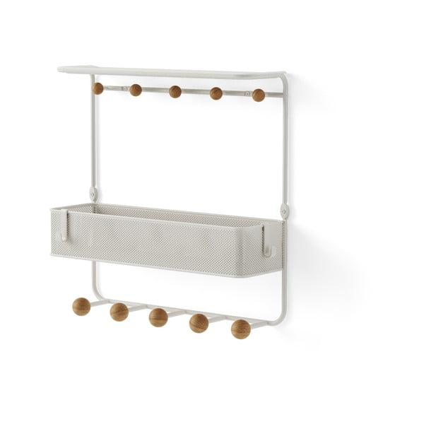 Biały metalowy wieszak ścienny z półką Estique – Umbra-image-3