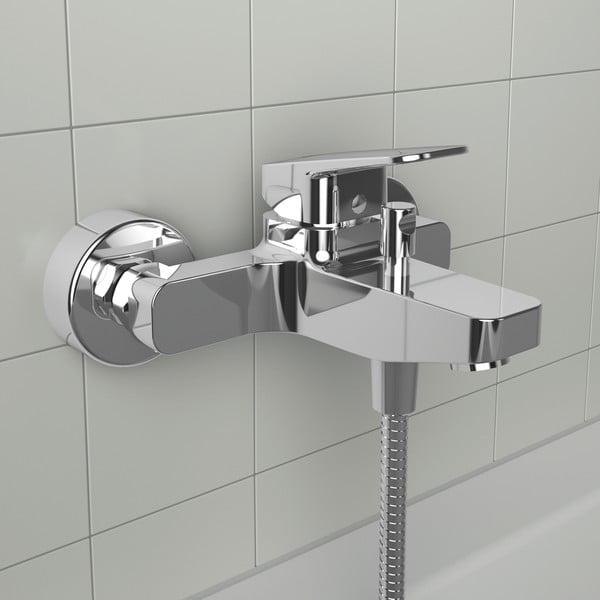 Wannowa bateria ścienna w kolorze srebra z połyskiem Ceraplan – Ideal Standard-image-1