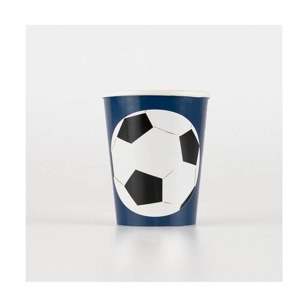 Papierowe jednorazowe kubki zestaw 8 szt. Soccer – Meri Meri-image-1