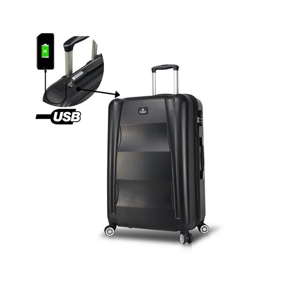 Czarna walizka na kółkach z USB My Valice COLORS LASSO Pilot Suitcase-image-1