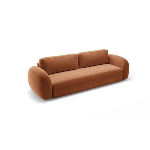 Ceglasta rozkładana/ze schowkiem sofa z tkaniny szenilowej 262 cm Tonale – Cosmopolitan Design-image-2