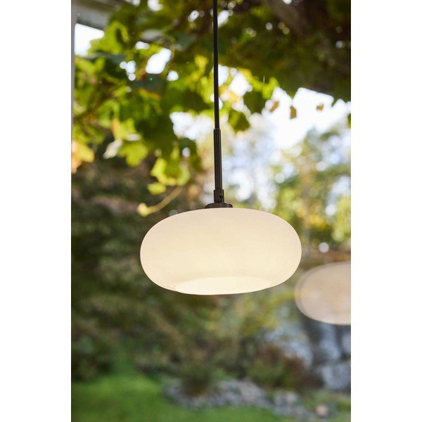 Biała/w kolorze matowego srebra lampa wisząca z opalowego szkła ø 20 cm Thalia – Jotex-image-1