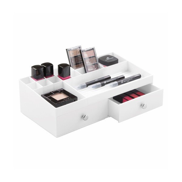 Biały organizer z 2 szufladami InterDesign Cosmetic