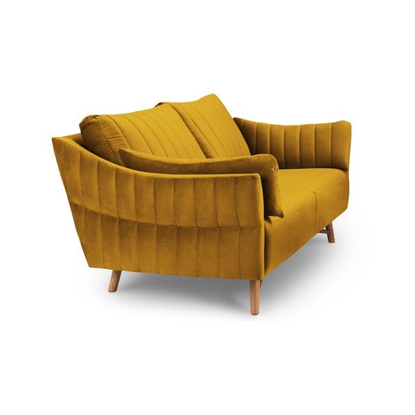 Żółta sofa z aksamitnym obiciem Interieurs 86 Elysée, 174 cm-image-4